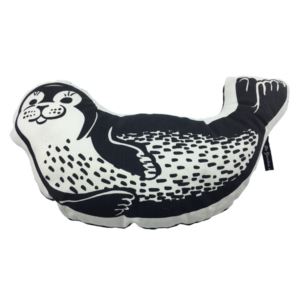 De Groeten Kussen Zeehondje Black Ecru