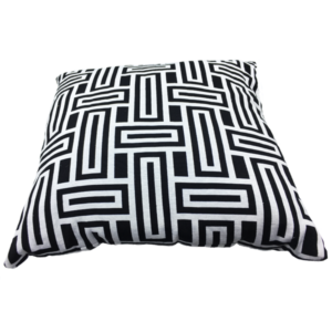 Huisgemaakt Kussen Geweven Zwart Wit Dessin
