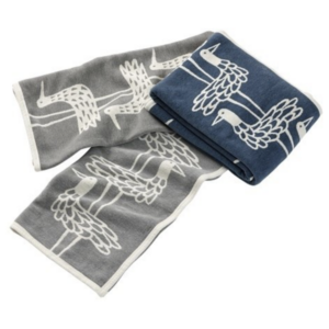 Klippan Deken Organic 100% Cotton Chenille Shorebirds 140 x 180 cm