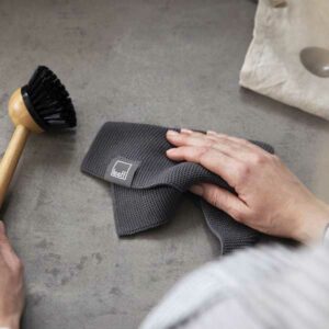 Leeff Gebreide Vaatdoekjes ( 2 ) Katoen Grey