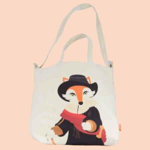Love This Fox Totebag 100% Zware Canvas / Mini Pouch